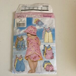 Butterick NB S M B5625 pattern romper shortfall hat panties jumper
